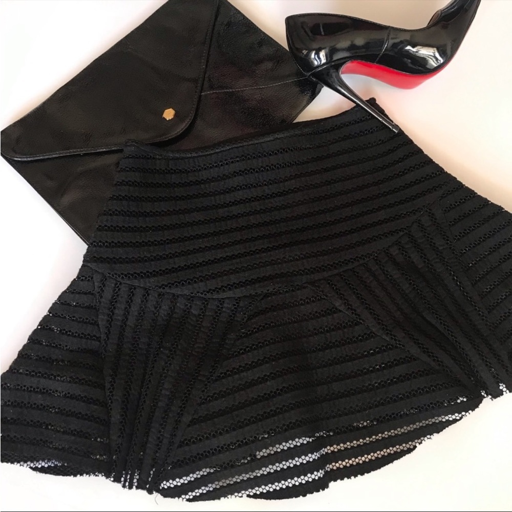 J.O.A. Los Angeles Black Textured Skater / Circle Skirt Size Small Preppy 90’s
